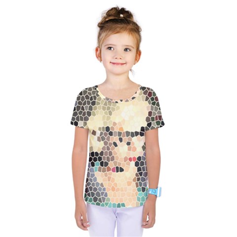 Stained Glass Girl Kids  One Piece Tee by snowwhitegirl