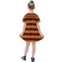Orange and Black Spooky Halloween Nightmare Stripes Kids  Sailor Dress View2