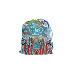 Supersonic Cosmic Submarine Drawstring Pouch (small) by chellerayartisans