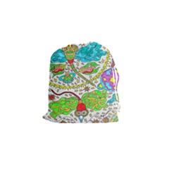 Cosmic Dragonflies Drawstring Pouch (small) by chellerayartisans