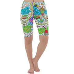 Cosmic Dragonflies Cropped Leggings  by chellerayartisans
