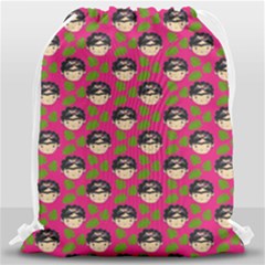Frida Pink Drawstring Bag (large) by snowwhitegirl