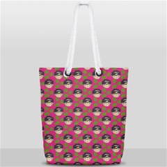 Frida Pink Full Print Rope Handle Tote (small) by snowwhitegirl