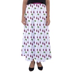 Musical Cherries Pattern Flared Maxi Skirt by emilyzragz