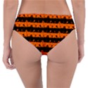 Dark Pumpkin Orange and Black Halloween Nightmare Stripes  Reversible Classic Bikini Bottoms View4
