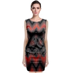Blurred Lines Red And Black Designs By Flipstylez Designs Sleeveless Velvet Midi Dress by flipstylezfashionsLLC