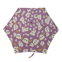 Cute Kawaii Popcorn Pattern Mini Folding Umbrellas by Valentinaart