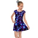 Purple Blue  Roses Kids Cap Sleeve Dress View1