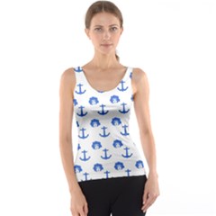 Vintage Face Anchor Blue Tank Top by snowwhitegirl