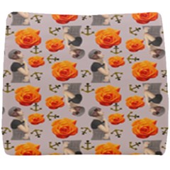 Girl With Roses And Anchors Seat Cushion by snowwhitegirl