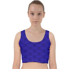 Victorian Paisley Royal Blue Pattern Velvet Racer Back Crop Top by snowwhitegirl