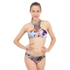 Pattern Patchwork High Neck Bikini Set by snowwhitegirl