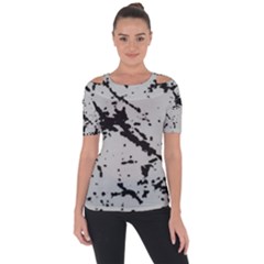 Fabric Textile Texture Macro Model Shoulder Cut Out Short Sleeve Top by Sapixe