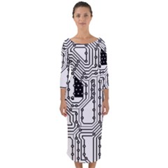 Seamless Pattern Texture Background Quarter Sleeve Midi Bodycon Dress by Sapixe