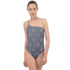 Damask 937606 960 720 Classic One Shoulder Swimsuit by vintage2030
