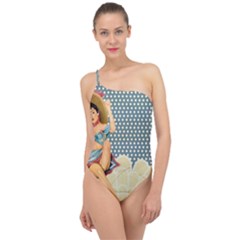 Retro 1107634 1920 Classic One Shoulder Swimsuit by vintage2030