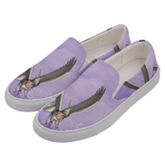 Cute Little Pegasus With Butterflies Men s Canvas Slip Ons by FantasyWorld7