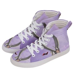 Cute Little Pegasus With Butterflies Women s Hi-top Skate Sneakers by FantasyWorld7