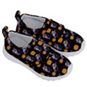 Halloween Skeleton Pumpkin Pattern Black Velcro Strap Shoes View3