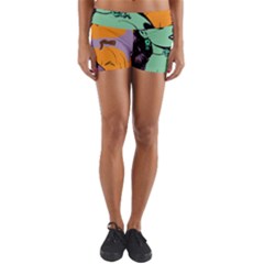 Zombie Retro Girl Yoga Shorts by snowwhitegirl