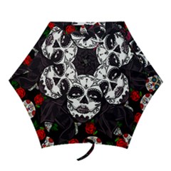 Mexican Skull Lady Mini Folding Umbrellas by snowwhitegirl