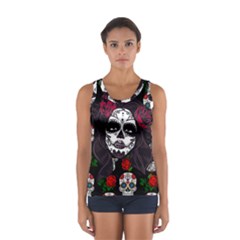Mexican Skull Lady Sport Tank Top  by snowwhitegirl