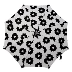 Black And White Pattern Hook Handle Umbrellas (small) by Simbadda