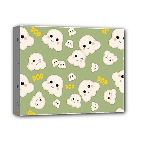 Cute Kawaii Popcorn Pattern Deluxe Canvas 14  X 11  (stretched)