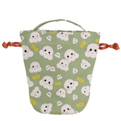 Cute Kawaii Popcorn Pattern Drawstring Bucket Bag by Valentinaart