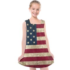 Vintage American Flag Kids  Cross Back Dress by Valentinaart