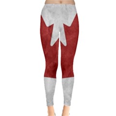 Canada Grunge Flag Leggings  by Valentinaart