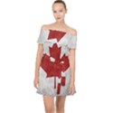 Canada Grunge Flag Off Shoulder Chiffon Dress View1