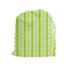 Circle Stripes Lime Green Modern Pattern Design Drawstring Pouch (xl) by BrightVibesDesign