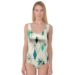 Atomic Era Diamonds (turquoise) Princess Tank Leotard  by KayCordingly