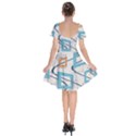 Minimalist Wavy Rectangles Short Sleeve Bardot Dress View2