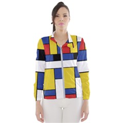 Mondrian Geometric Art Windbreaker (women) by KayCordingly