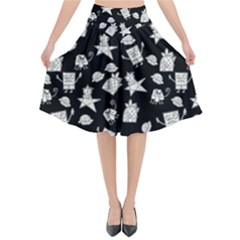 Doodle Bob Pattern Flared Midi Skirt by Valentinaart