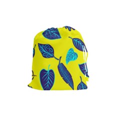 Leaves Pattern Picture Detail Drawstring Pouch (medium) by Simbadda