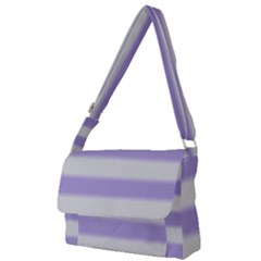 Bold Stripes Soft Purple Pattern Full Print Messenger Bag by BrightVibesDesign