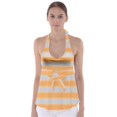 Bold Stripes Yellow Pattern Babydoll Tankini Top by BrightVibesDesign