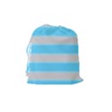 Bold Stripes Turquoise pattern Drawstring Pouch (Medium) View2