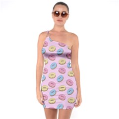 Donuts Pattern One Soulder Bodycon Dress by Valentinaart