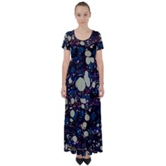 Marble Rock Comb Antique High Waist Short Sleeve Maxi Dress by Simbadda