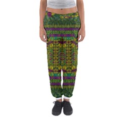 Butterfly Flower Jungle And Full Of Leaves Everywhere Women s Jogger Sweatpants by pepitasart