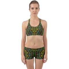 Butterfly Flower Jungle And Full Of Leaves Everywhere Back Web Gym Set by pepitasart