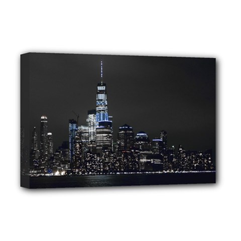New York Skyline New York City Deluxe Canvas 18  X 12  (stretched) by Celenk