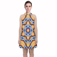 Pattern Abstract Background Art Velvet Halter Neckline Dress  by Celenk