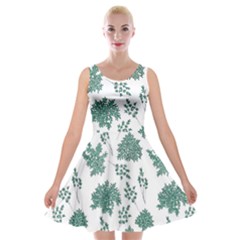 Flower Pattern Pattern Design Velvet Skater Dress by Celenk