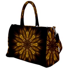 Mandala Gold Golden Fractal Duffel Travel Bag by Simbadda