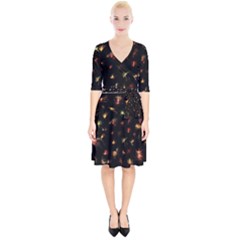 Fireworks Christmas Night Dark Wrap Up Cocktail Dress by Simbadda